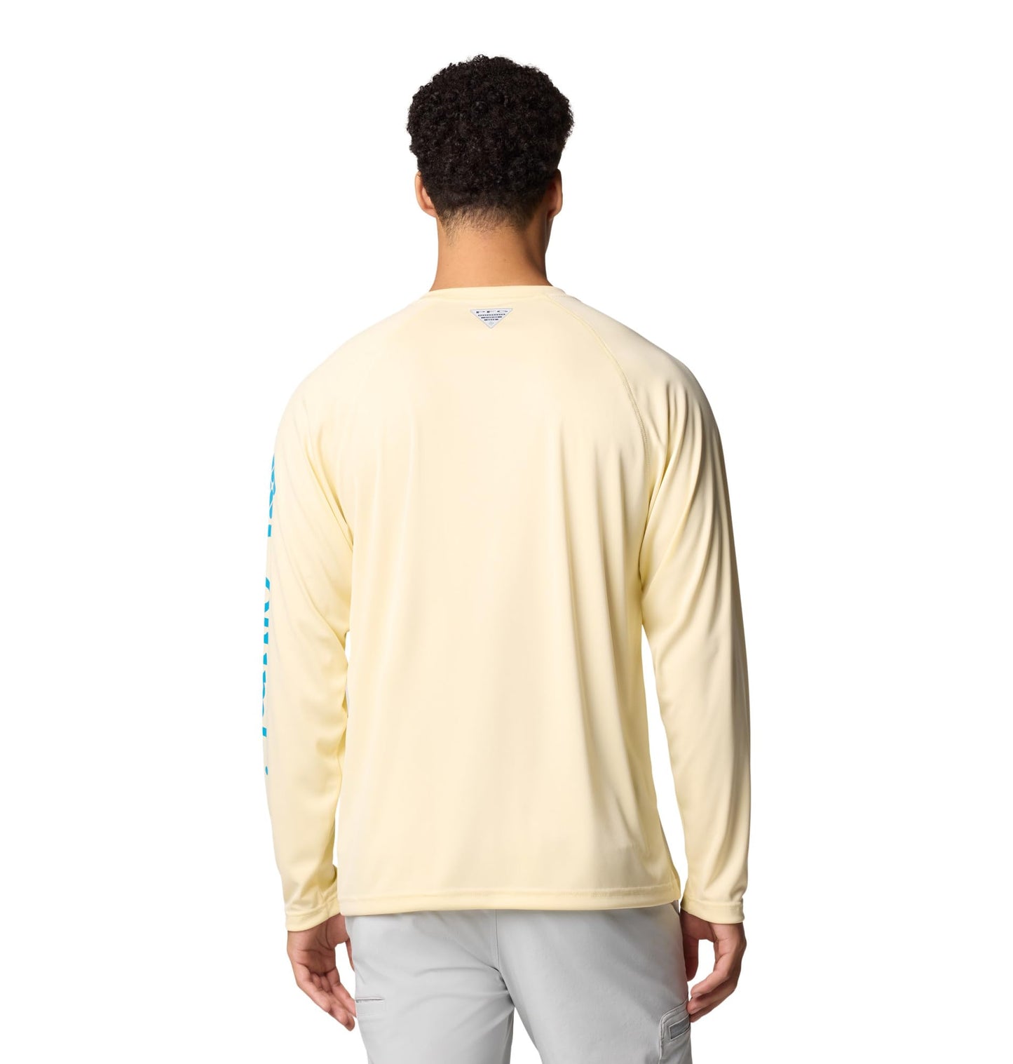 Columbia Men's PFG Terminal Tackle Long Sleeve Fishing Shirt, Lemon Wash/Blue Echo Logo, 4X