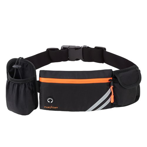 Running Belt with Water Bottle Holder: Detachable Bottle Pouch - Slim Running Belt - Large Capacity No Bounce for Walking(Bottles NOT Included)