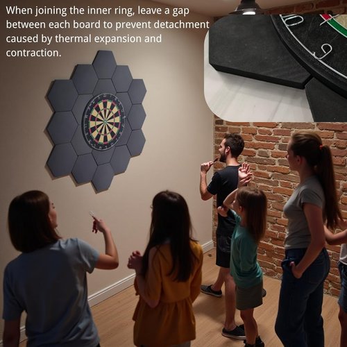 Juglok 18PCS Dart Board Wall Protectors,Extended Length Dartboard Wall Protector,Dartboard Surround Suitable for 18in Dart Board (Black)