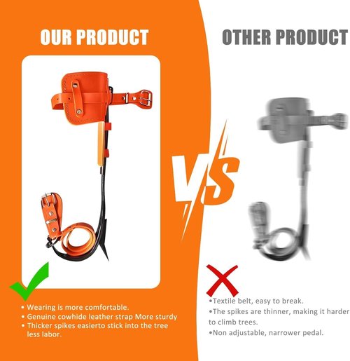 Tree Climbing Gear，Tree Climbing Spikes, Tree Climbing Gear with Adjustable Climbing Straps and Steel Core Flip Line, Rock Climbing Kit with Triple Lock Lanyard Adjuster