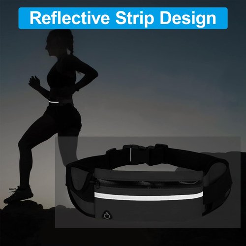 Slim Running Belt Fanny Pack for Men and Women, Adjustable Waist Pack Phone Holder for All Phones, Runners Pouch for Workout, Jogging, Travel, Money Belt and Fitness Accessories Blue