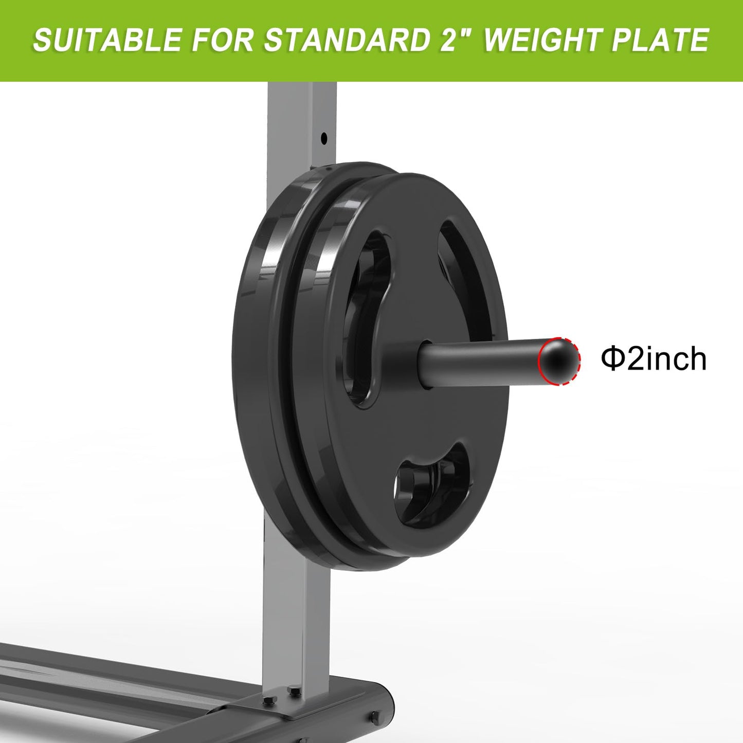 Kipika Weight Plate Holder for 2x2 Power Rack with 5/8" or 1" Hole - Power Rack Attachment for Olympic Weight Plates - Weight Storage Rack for Power Rack - Fit Olympic 2-inch weight plates - Set of 2