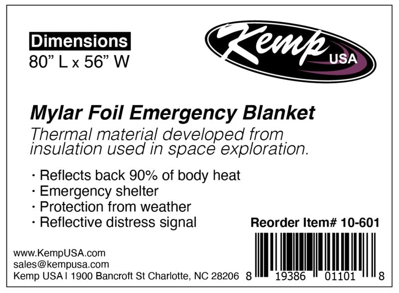 Kemp USA Emergency Mylar Blanket Pack of 25 Lightweight Thermal Reflective Survival Blanket First Aid Disaster Preparedness Camping Vehicle Bug Out Bag Emergency Supply Gear