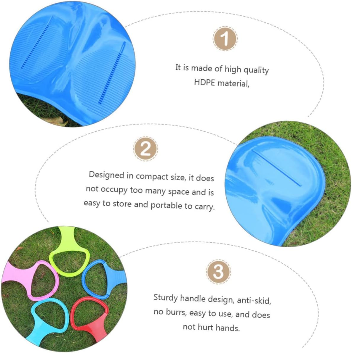 2pcs Skiing Sheet Grass-Sliding Board Hdpe Ski Board for Outdoor Fun Portable Sandboarding Activities Compact with Anti-Skid Design