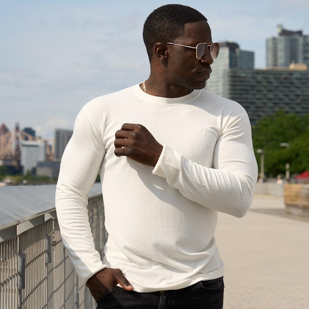 The Argo Ultra Soft Long Sleeve T-Shirt for Men - Order a Size Up, White/XL