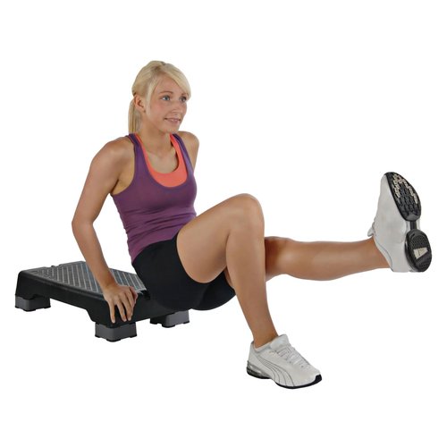 Stamina Aerobic Step with Portable and Lightweight Construction for Fitness, Sports, and Outdoor and Indoor Recreation, Black/Gray
