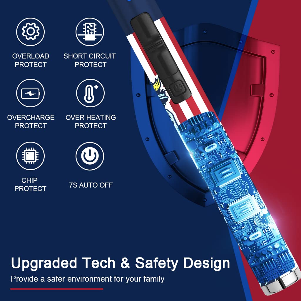 SUPRUS Electric Candle Lighter USB Type C Rechargeable Lighter with LED Battery Display and Safety Switch Windproof Best Souvenir for Independence Memorial and Veterans Day (Statue of Liberty)