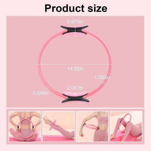 ONUNWU Pilates Ring Fitness Trainer, Pilates Ring Magic with Double Padded Handles,Pilates Ring Fitness Circle 14.96" Yoga Rings Magic Circle for Toning Arms,Legs Men and Women (Purple)