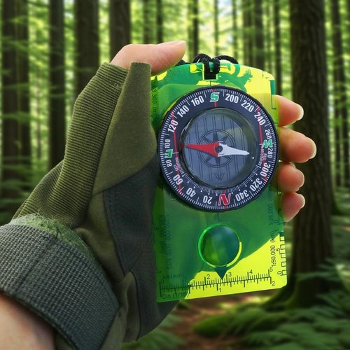 Advanced Orienteering Compass for Hiking and Backpacking, Scout Compass for Camping, Map Reading,Yellow