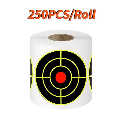 NYEONHRT 3" Shooting Targets Splatter Target Stickers, 250 Pcs Self Adhesive Paper Targets for Shooting Range with Fluorescent Yellow Impact Feedback for Gun and Archery Shooting Range (Yellow)