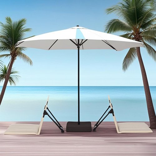 MOQRUAO 2 Pack Foldable Poolside Chairs – Portable Flip Chairs for Edge of Pool, Beach, Camping, Picnic, Lawn – Compact & Lightweight Outdoor Seating Accessories (2, Light Beige)