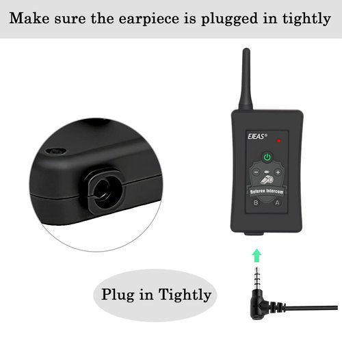 GaiRen Referee Communication System, Professional FBIM Referee Headsets with Earphone for Soccer Volleyball Ofiicial Football Handball (2 Pack)