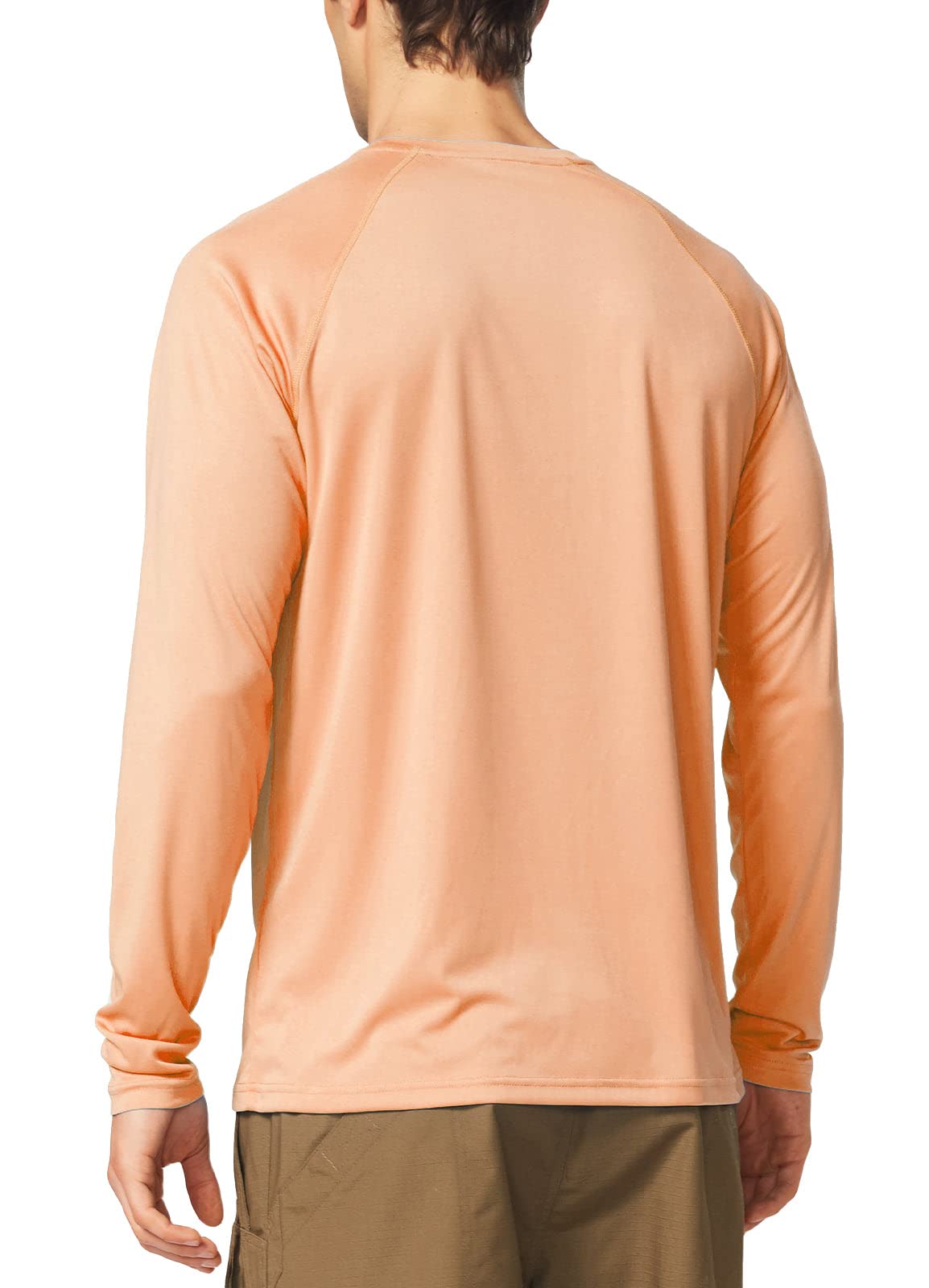 baleaf Mens UPF 50+ Sun Protection Shirts Long Sleeve Rash Guard, Quick Dry 4-Way Stretch for Fishing Swimming Surfing 01-Light Pink XL