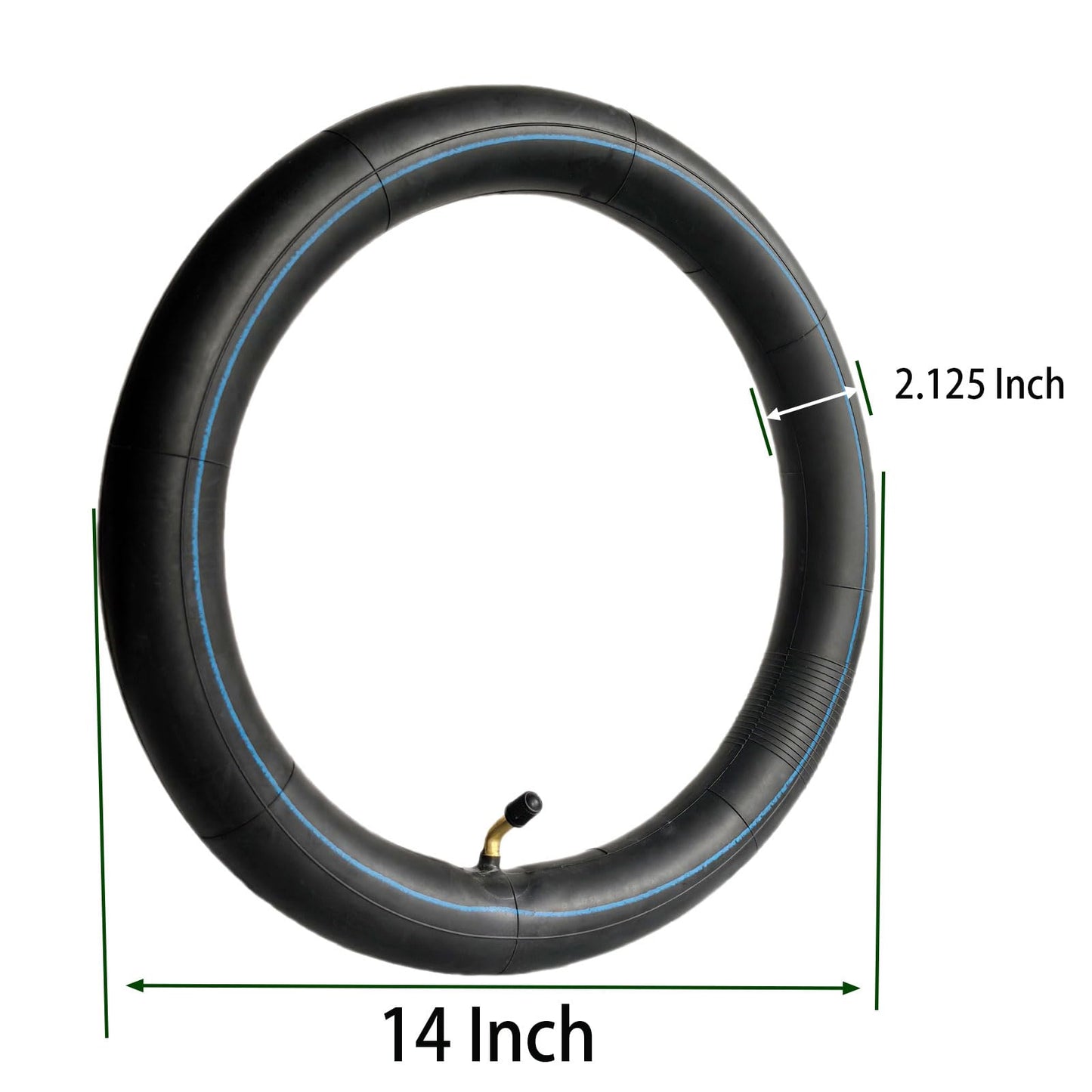 2-Pcs 14x2.125 Inner Tube, 14x2.125 Bike Tube for Electric Bike, 14 Inch Replacement Bicycle Tire Angled Valve Stem for Electric Bike