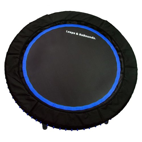 LEAPS & REBOUNDS Bungee Rebounder - in-Home Mini Trampoline Safety Bungee Cover, 32 Latex Rubber Bungees - Named Best Value Rebounder (Cobalt Blue, 48)