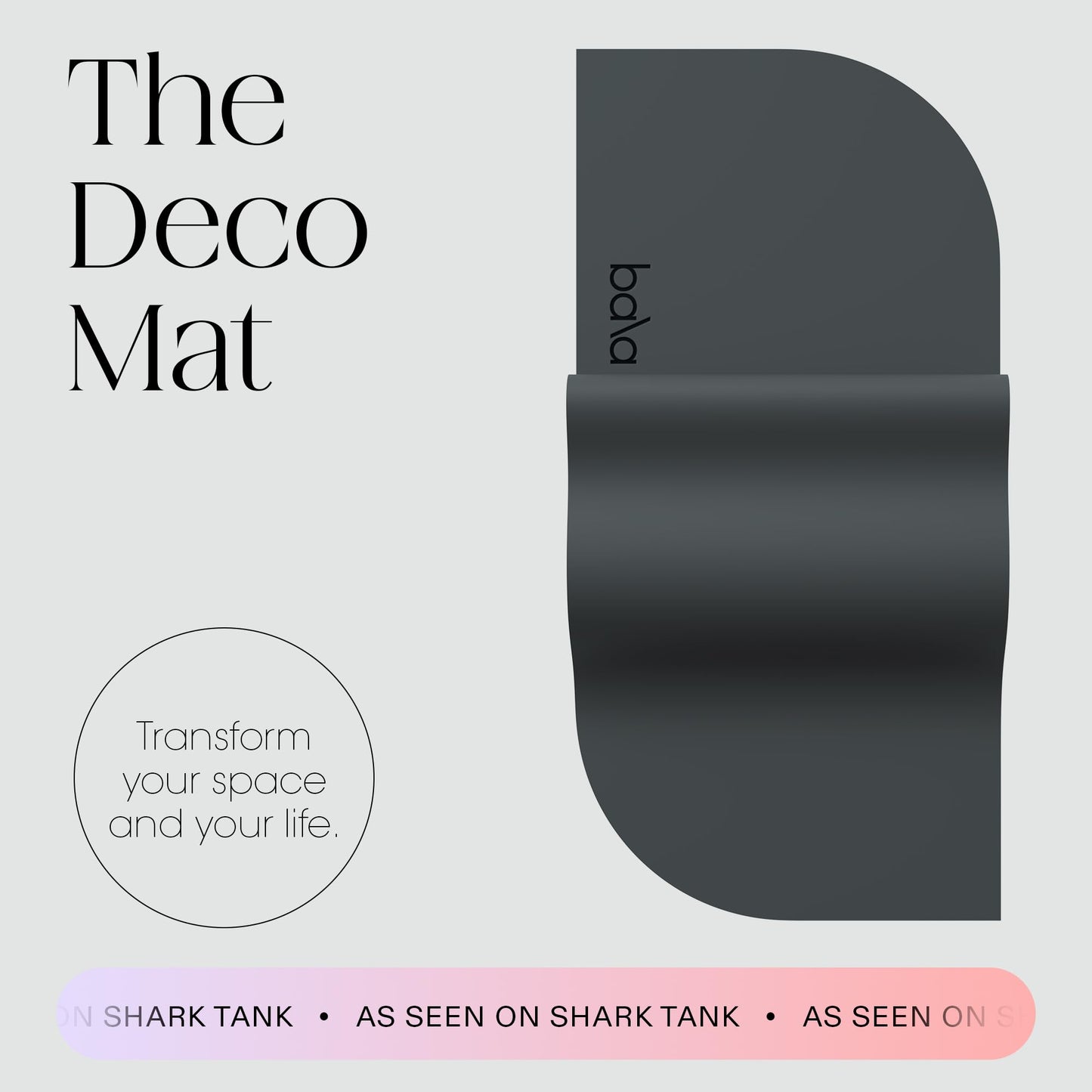Bala Deco Yoga Mat for Home Gym, 5mm (Charcoal) - Non Slip Exercise Mat for Home Workout, Stretching, Pilates, Aerobics & Floor & Fitness Work Out - Outdoor or Indoor Exercise Equipment