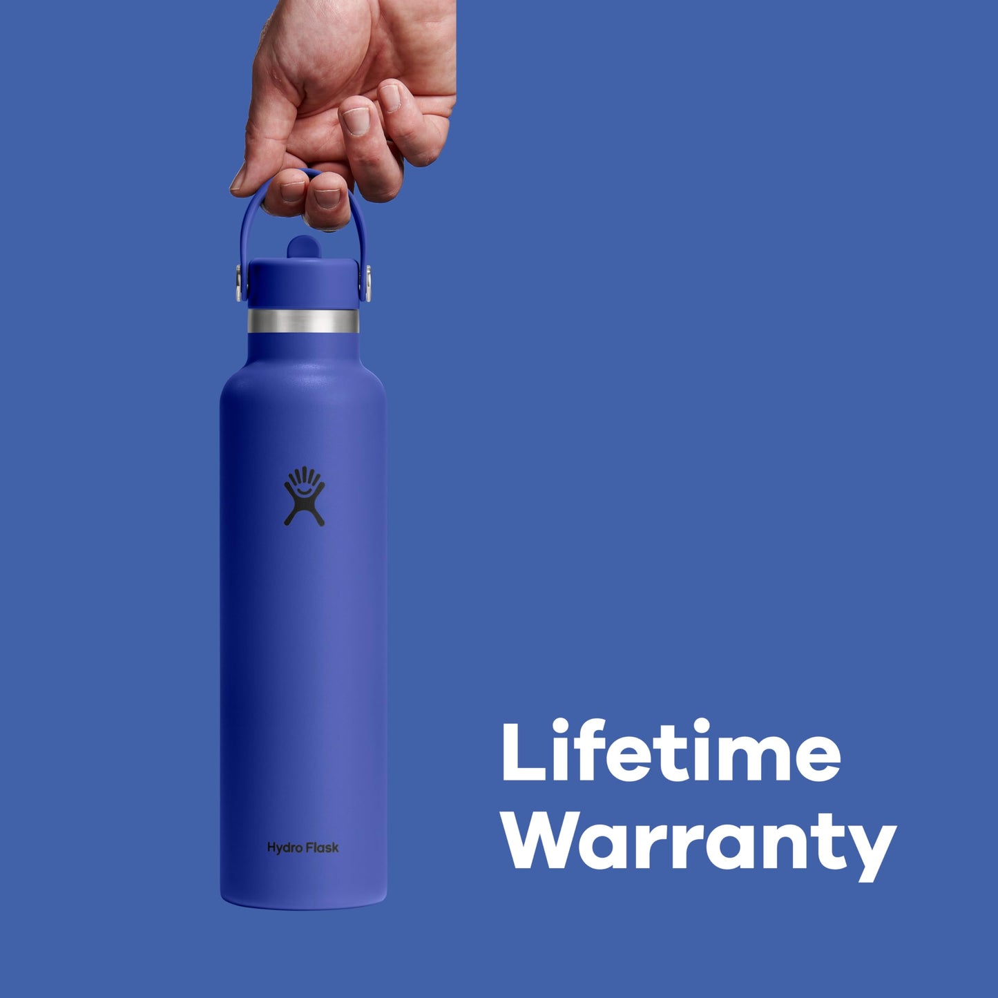 Hydro Flask Water Bottle - Insulated Stainless Steel - Straw Lid, Non Spill, Leakproof in 24 Oz Capri Blue