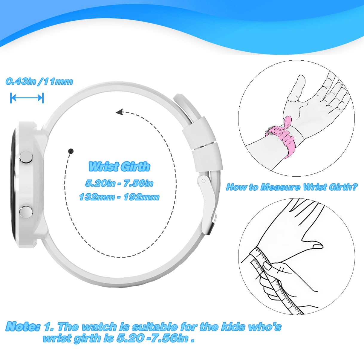 Focwony Kids Fitness Tracker Watch, Digital Steps Counter, Boys Girls Waterproof Wristwatch with Step Counting/Distance/Calories/Stopwatch/Alarm Clock, Great Xmas Gift for Children (White)