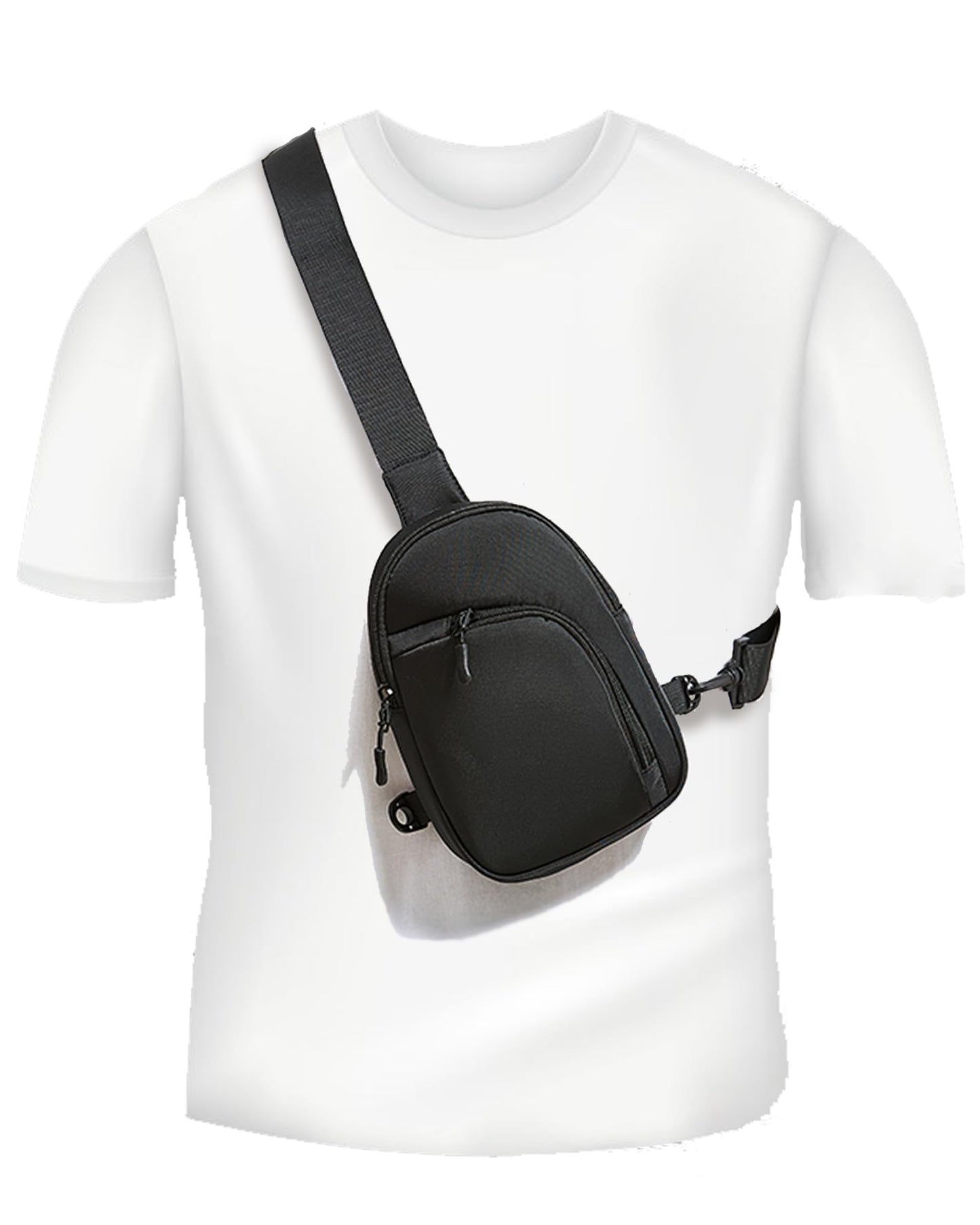 Peicees Small Crossbody Bag, Travel Sling Bag Waterproof Chest Phone Purse For Women Men Lightweight Fanny Pack Mini (Black)
