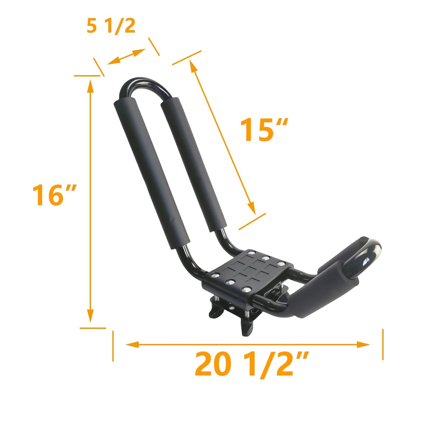 2 Pairs Heavy Duty Kayak Rack-Includes 4 Pcs Ratchet Tie-Mount on Car Roof Top Crossbar-Easy to Carry Kayak Canoe Boat Surf Ski (J-Bar Rack)