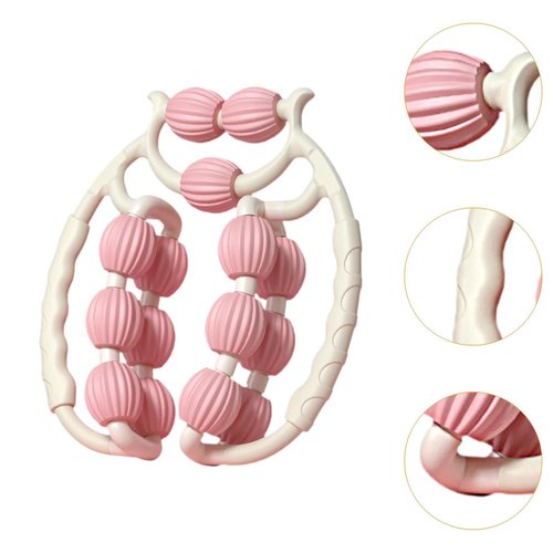 Leg Massager Roller Deep Tissue Massage Tool Foam Roller Handheld for Bodybuilding, Indoor, Pink