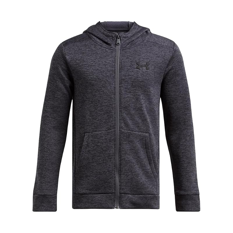 Under Armour Boys Armour Fleece Full Zip Hoodie - Castlerock / Black, Large