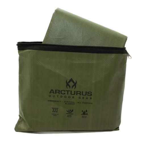 Arcturus Heavy Duty Survival Blanket ??Insulated Thermal Reflective Tarp - 60" x 82". All-Weather, Reusable Emergency Blanket for Car or Camping (Olive Green)