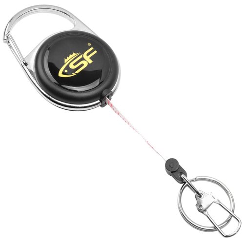 SF Fly Fishing Zinger Retractor with Retractable Measuring Tape Style for Anglers Tools and Gears Holder Combo Black