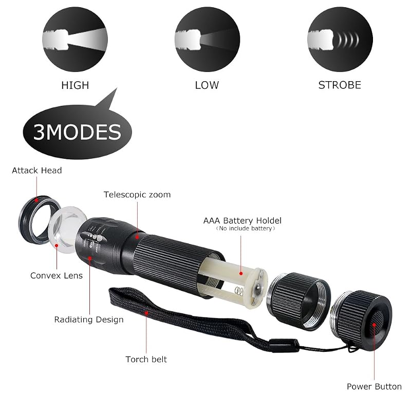 2 Packs Bike Light Set with Front & Rear LED Lights – JB866 Black