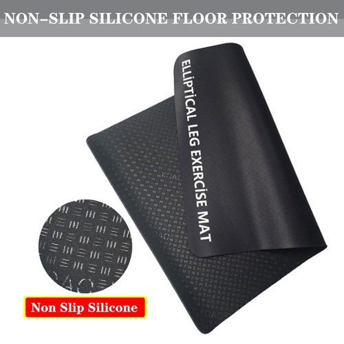 Non-Slip Workout Mat for Ellipse Machine Leg Exerciser Thick Exercise Mat for Under Desk Elliptical Treadmill Mat Home Floor Protection Gym Mat (Single non-slip, 23.6"L x 17"W x 0.2"Th)