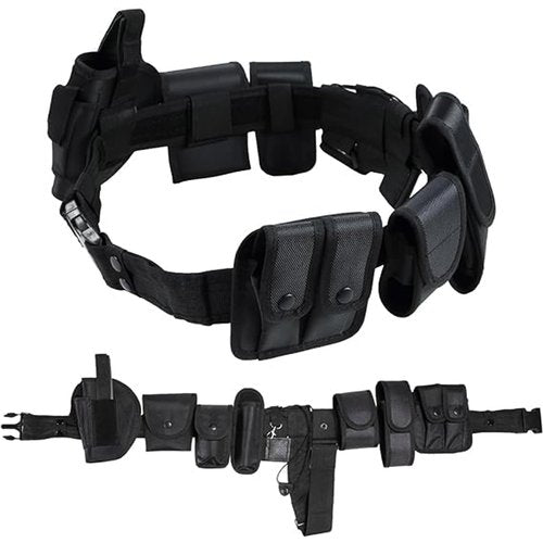 FLKQC 10 in 1 police Tactical belt Security Guard Belt, Versatile Military Modular Equipment System Molded Duty Belt Set for Law Enforcement, Ultimate Tactical Belt Set