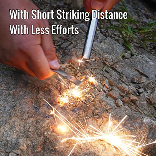 Survival Fire Starter Ferro Rod 3/8" x 4" with Paracord & All-Weather Striker - Variation of FS384 15,000+ Sparks