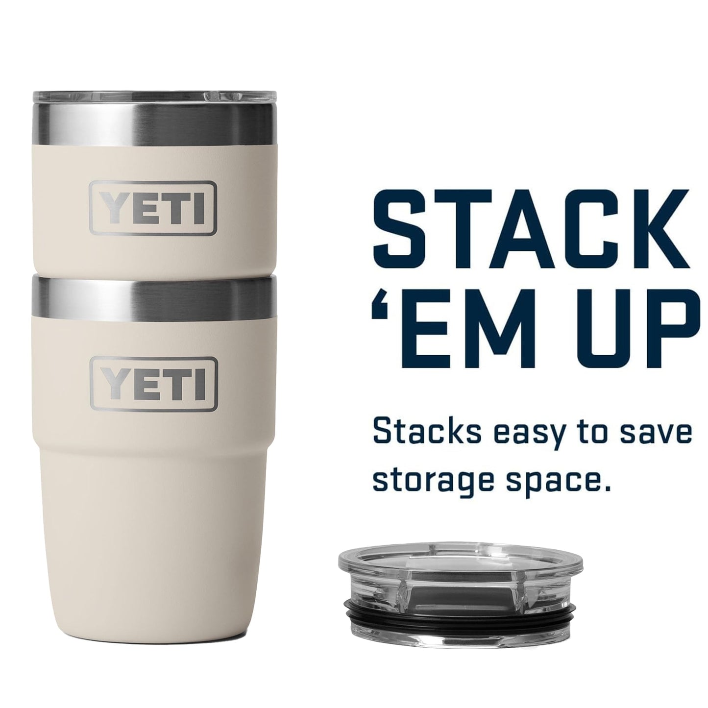 YETI Rambler 8 oz Insulated Coffee Mug with Lid - Stackable Double-Wall Vacuum Insulated Coffee Cup - DuraSip Ceramic Lining - Barista-Friendly Design - Stainless Steel - Dishwasher Safe, Cape Taupe