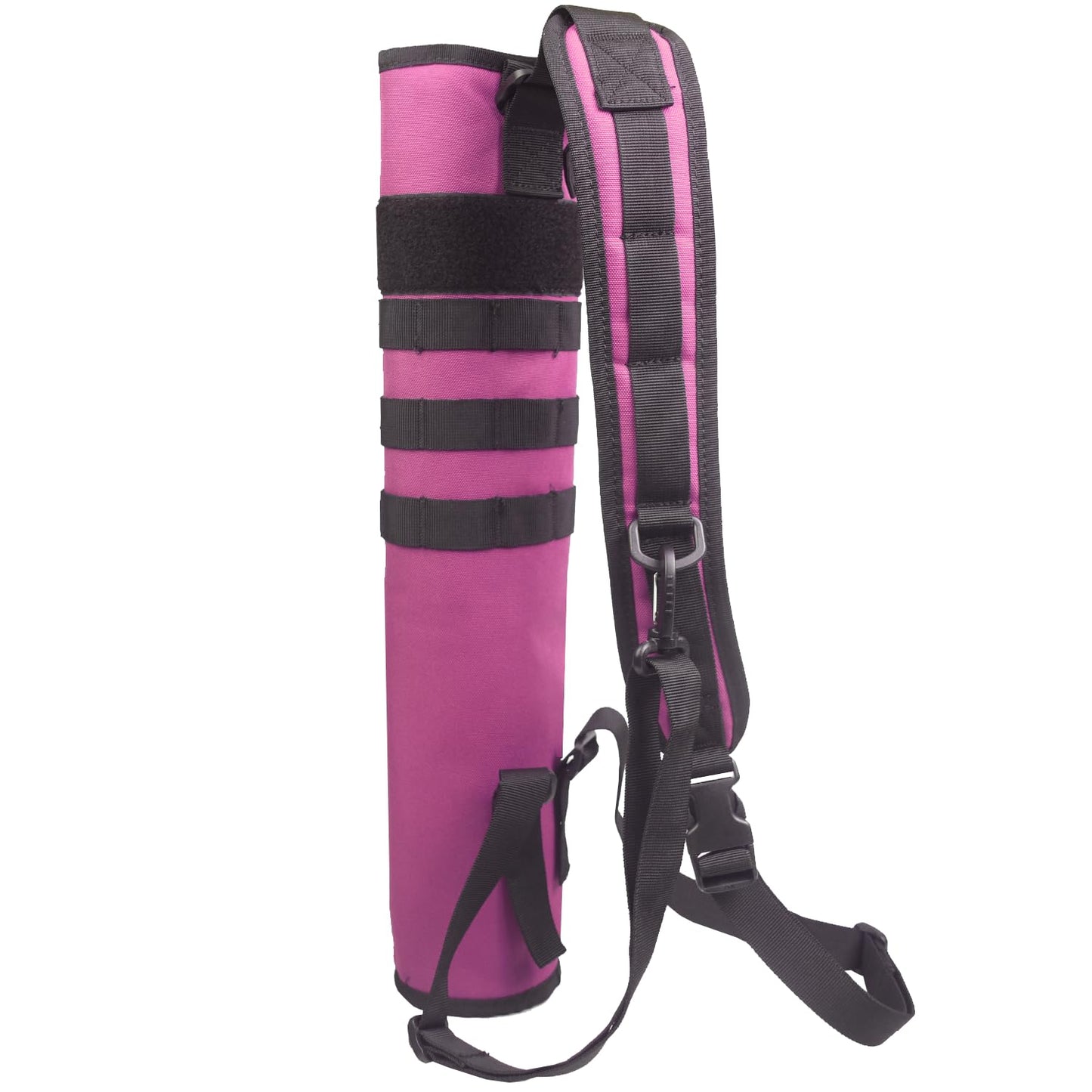 KRATARC Archery Lightweight Back Arrow Quiver Dual Use Foldable Compact Hip Arrows Bag with Molle System Hanged for Target Shooting (Pink, Hold 18~24 arrows