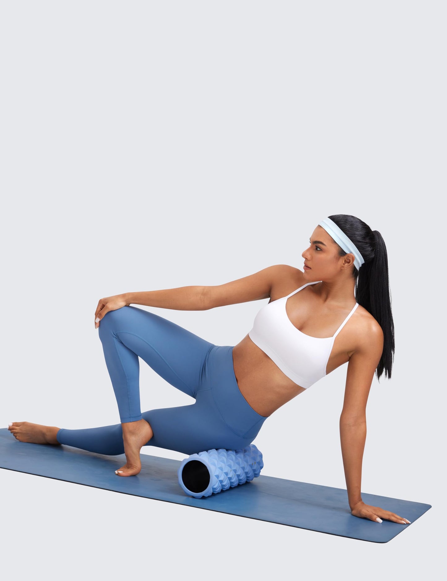 CRZ YOGA Butterluxe Y Back Sports Bras for Women - Padded Racerback Low Impact Spaghetti Thin Strap Workout Yoga Top White Medium