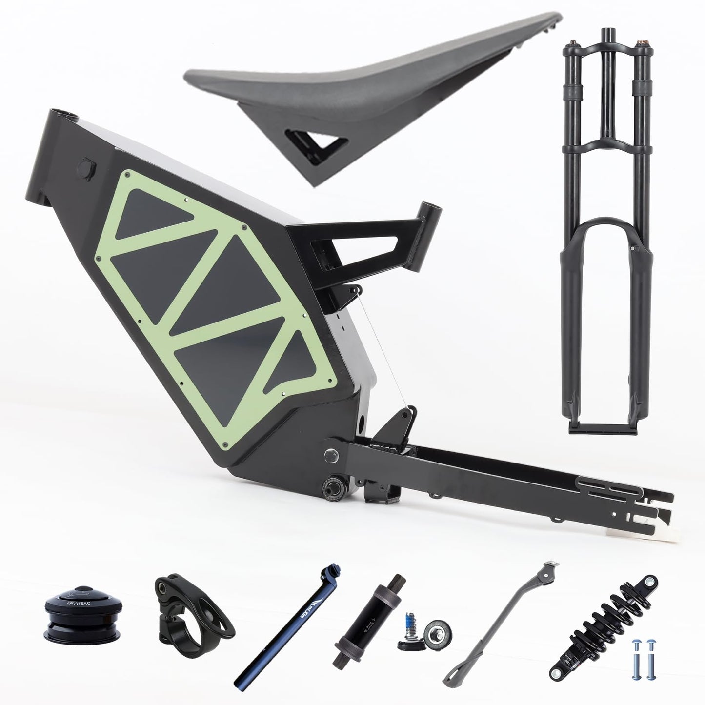 KEYU F7 Step Through Carbon Mountain Fat electrick Bicycle Dirt Full Suspension Strong Enduro Stealth Bomber Electric Bicycle Bike Ebike Frame