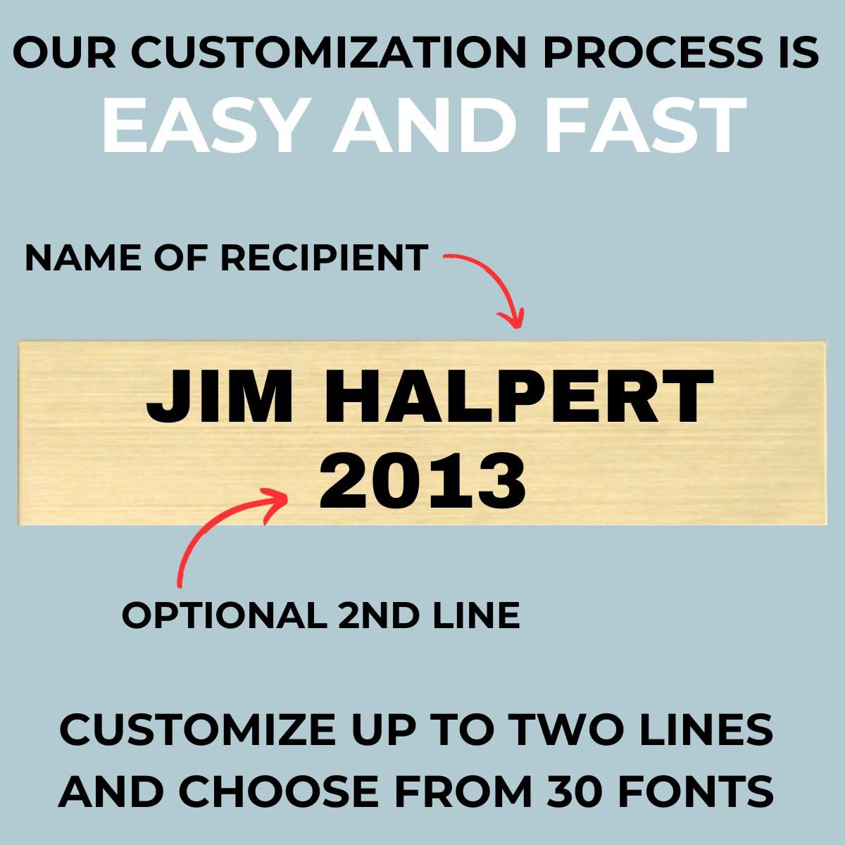 Alpha Awards Laser Engraved Name Plate for Large Goat Trophy-Traveling Perpetual Award-Custom Text- Personalized Engraving (4 Extra Name Plates)