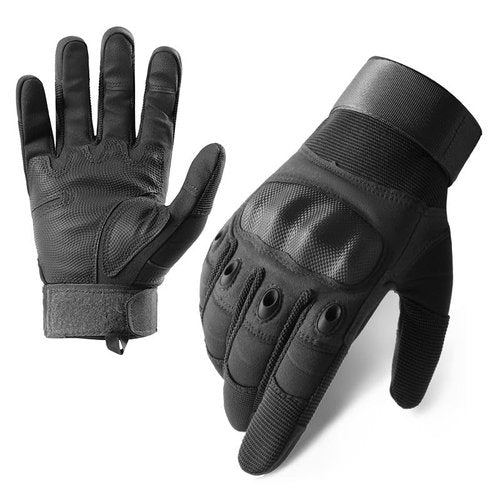 AlloTemlass Tactical Hard Knuckle Gloves | Touchscreen Fingers, Impact Protection, Breathable | Durable for Shooting, Hunting, Outdoor Work-Black, Large