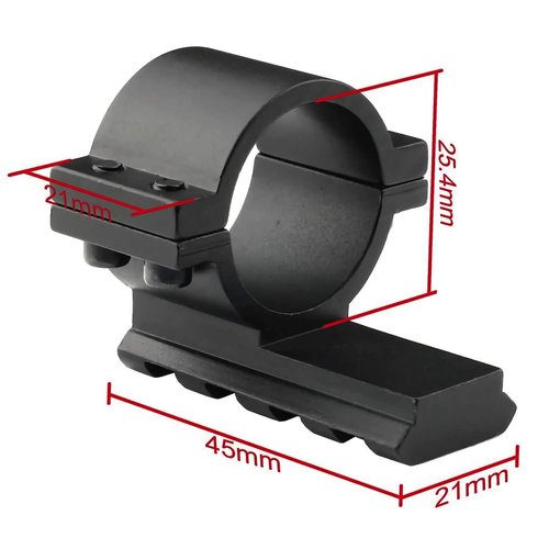 Higoo® 1-Inch 1" Scope Ring Adaptor W/Picatinny/Weaver Rail, Tactical Barrel Clamp Mount With Rail for Scope Flashlight Laser Sight