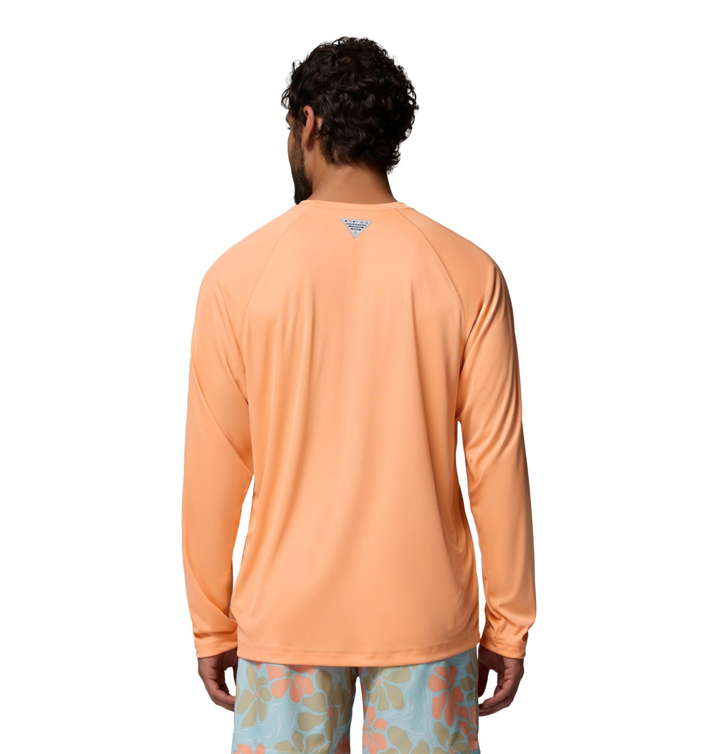 Columbia Men's PFG Terminal Tackle Long Sleeve Fishing Shirt, Bright Nectar/Ocean Teal Logo, 3X Tall