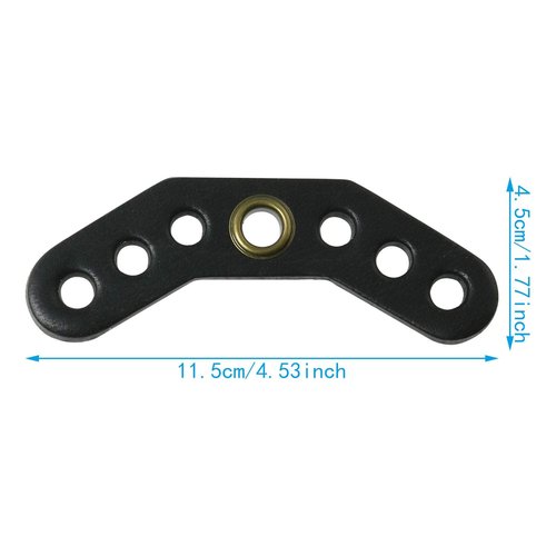 WHYHKJ 3pcs Black Leather Bow Yoke with Metal Grommet Bow Sling Strap Leather Yoke Bracket Mount for Compound Bow Wrist Sling