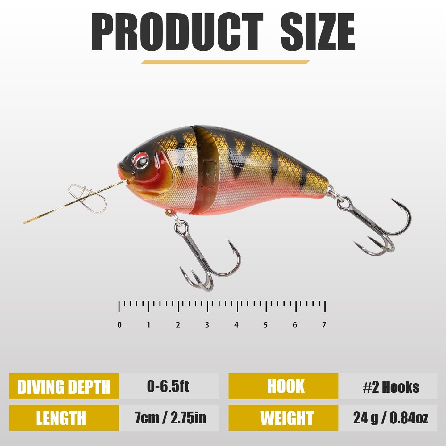 TRUSCEND Easy Catch SwimMax with BKK Hooks, Magic Noisy Wiggling and Vibrating Actions for More Bites, Lifelike Fishing Lures for Bass Trout Walleye Crappie, Strongest Dyneema Fiber Jointed Swimbaits