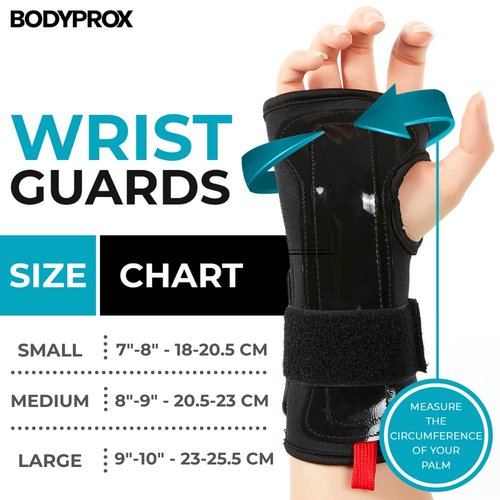 Bodyprox Wrist Guards (1 Pair) for Snowboarding, Skateboarding and Inline Skating, Sports Protection Wrist Guard (Small)