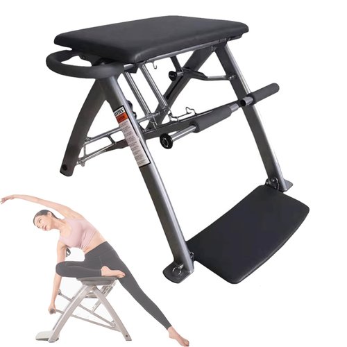 Pilates Chair, Split-Pedal Stability Pilates Chair with 3-Speed Adjustment Resistance,Yoga Fitness Trainer,Foldable Multifunctional Pilates Equipment for Home Use & Gym Workout