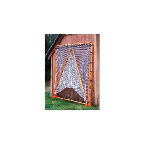 EZGoal 2” Professional folding 6' x 6' lacrosse Metal Goal with a Pro LAX Rocket Throwback Rebounder Trainer to Practice Your Passes and Catches, Orange, 6 x 6-Feet (87615)