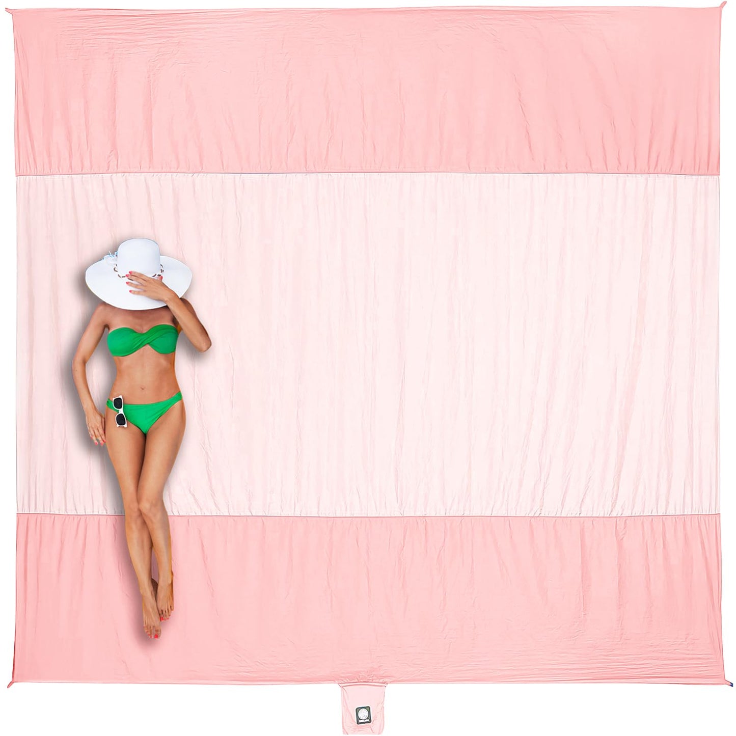 WEKAPO Beach Blanket Sandproof Waterproof, Extra Large Beach Mat, Oversized & Compact Sand Free, Quick Drying Beach Essentials for Vacation, Cruise, Picnic & Camping with Stakes (Pink, 9x10 FT)