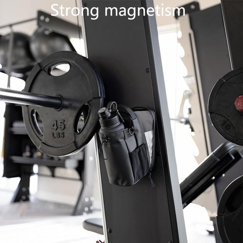 Moulin Fitness Magnetic Gym Bag, Magnetic Water Bottle Gym Bag,Portable pull cord water bottle bag, Securely Attaches to Gyms Equipment For Trave, Sports, Work (Green)