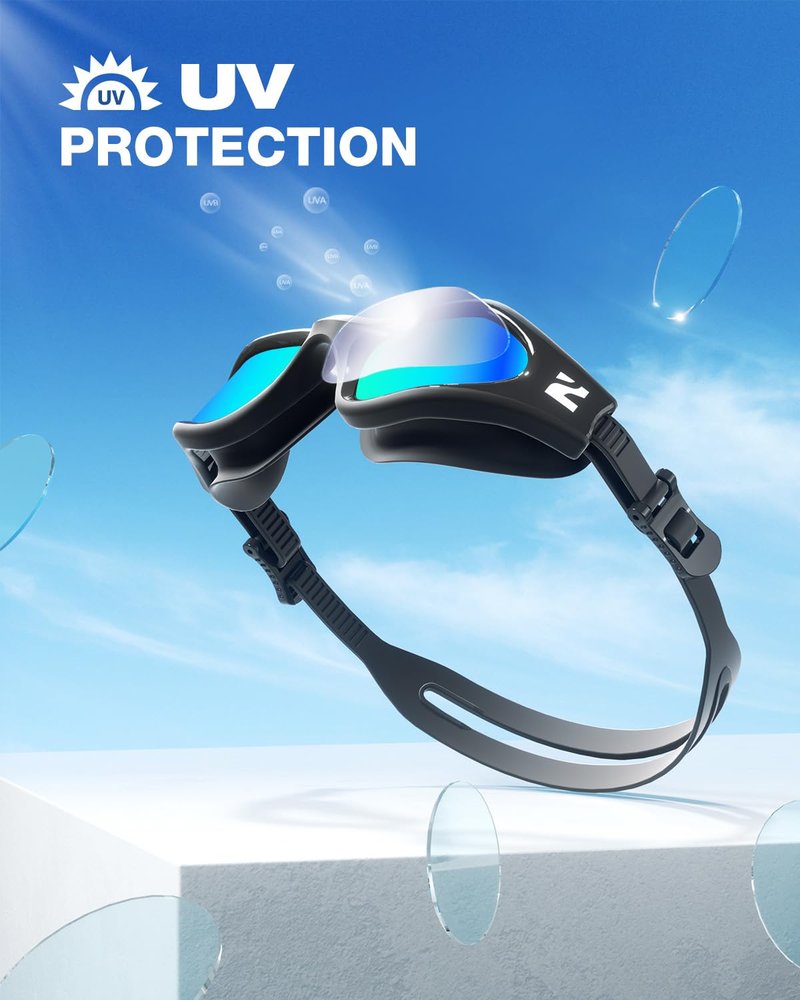 ZIONOR Swim Goggles Adult, G1 Air Anti-Fog UV Protection, Leakproof Comfortable Fit for Adult Men Women, Includes Swim Cap