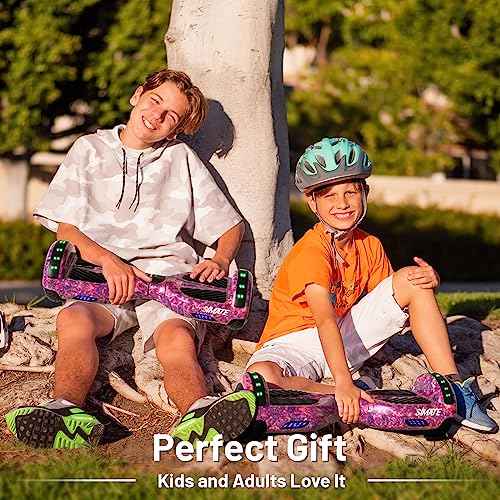 SIMATE Hoverboard, Bluetooth All Terrain Hover Boards with LED Lights and APP Control, Gifts for Kids Adults Girls Boys, for All Ages