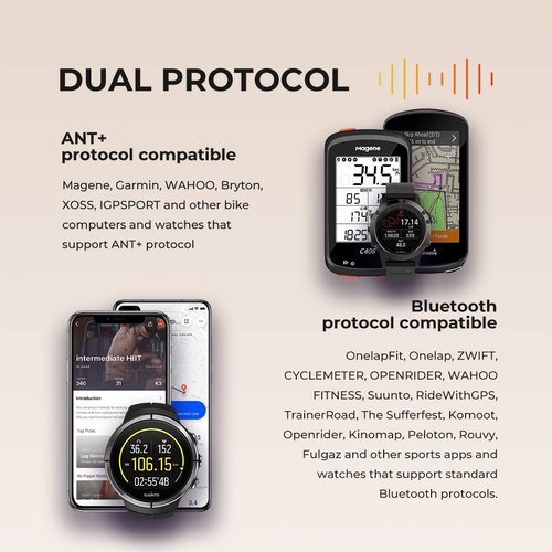 Magene S314 Cadence/Speed Sensor for Cycling, Bike Wireless ANT+/Bluetooth RPM Cadence/Speed Sensor Compatible with Phone APP and Bike Computers, Sports Watch Like Garmin, Onelap etc...